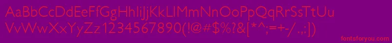 ChantillyLightRegular Font – Red Fonts on Purple Background