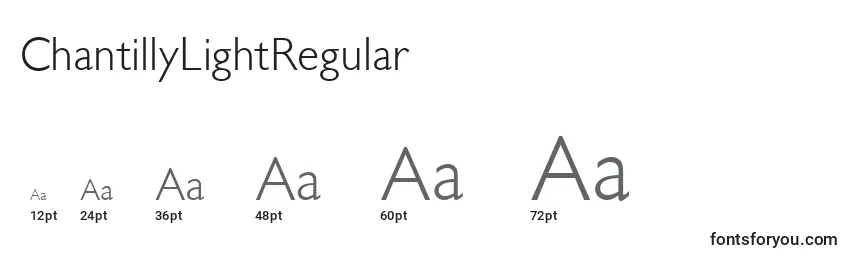 ChantillyLightRegular Font Sizes