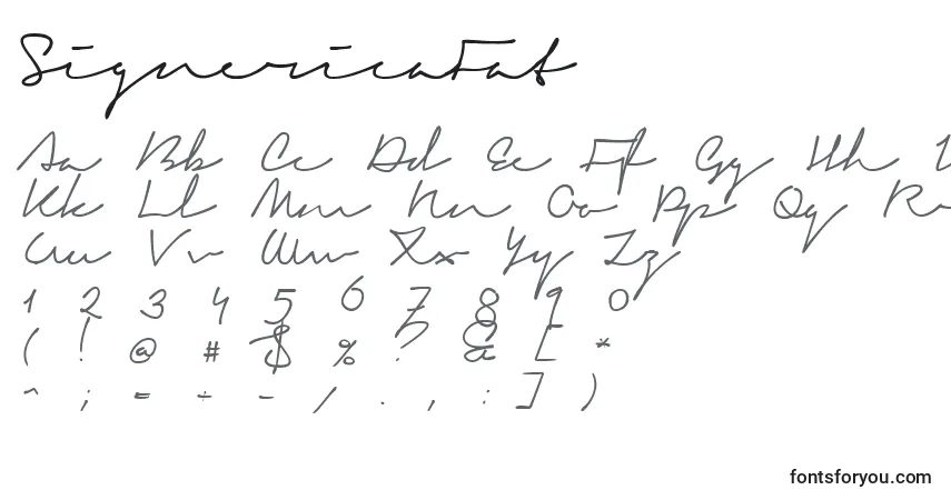 SignericaFatフォント–アルファベット、数字、特殊文字