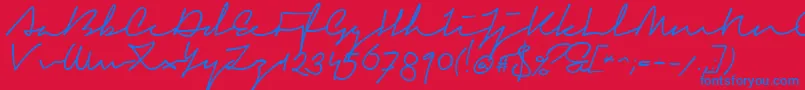 SignericaFat Font – Blue Fonts on Red Background