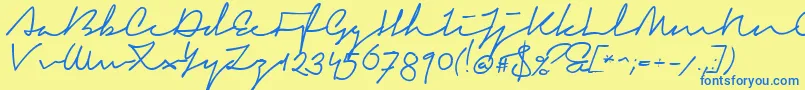 SignericaFat Font – Blue Fonts on Yellow Background