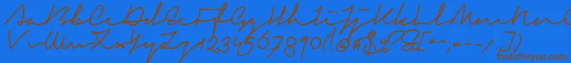 SignericaFat Font – Brown Fonts on Blue Background