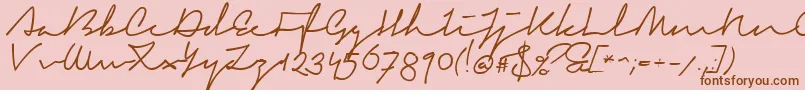 SignericaFat-Schriftart – Braune Schriften auf rosa Hintergrund