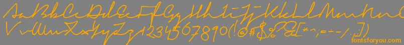 SignericaFat-Schriftart – Orangefarbene Schriften auf grauem Hintergrund