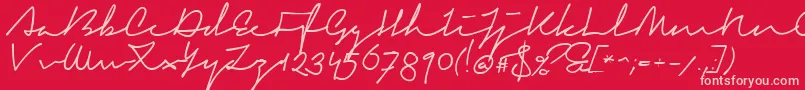 SignericaFat Font – Pink Fonts on Red Background