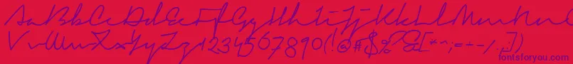 SignericaFat Font – Purple Fonts on Red Background