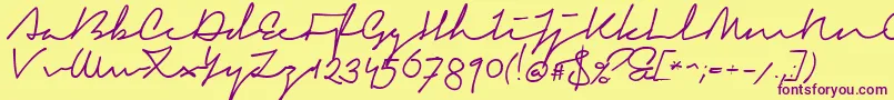 SignericaFat Font – Purple Fonts on Yellow Background