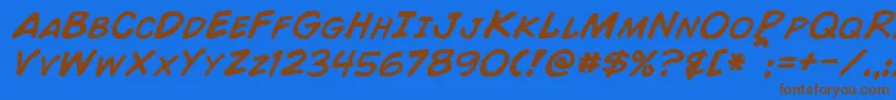 Шрифт ComicBookItalic – коричневые шрифты на синем фоне