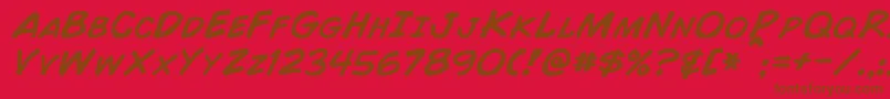 ComicBookItalic Font – Brown Fonts on Red Background