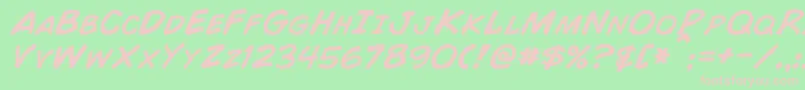 ComicBookItalic Font – Pink Fonts on Green Background