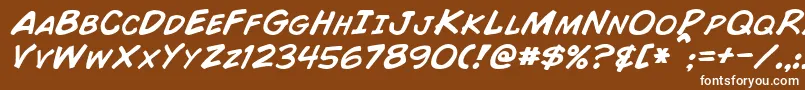fuente ComicBookItalic – Fuentes Blancas Sobre Fondo Marrón