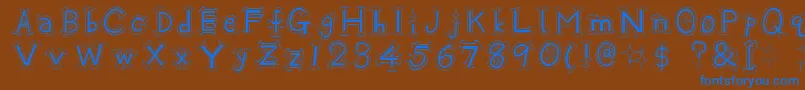 Oshare Font – Blue Fonts on Brown Background