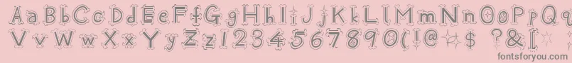 Oshare Font – Gray Fonts on Pink Background