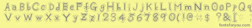 フォントOshare – 黄色の背景に灰色の文字