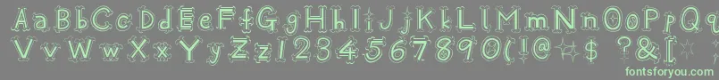 Oshare Font – Green Fonts on Gray Background