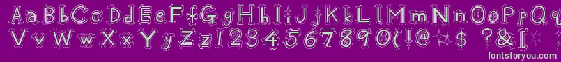 Oshare Font – Green Fonts on Purple Background