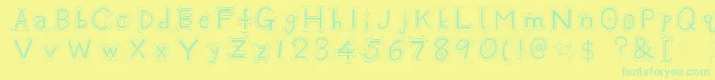 Oshare Font – Green Fonts on Yellow Background