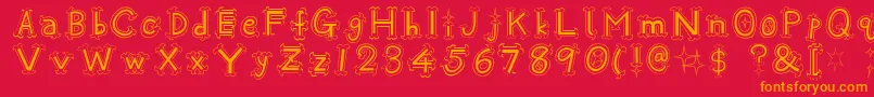 Oshare Font – Orange Fonts on Red Background