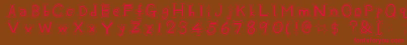 Oshare Font – Red Fonts on Brown Background