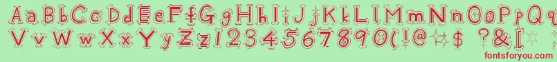 Oshare Font – Red Fonts on Green Background