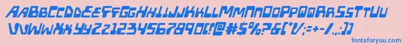 Xpeddistressital Font – Blue Fonts on Pink Background