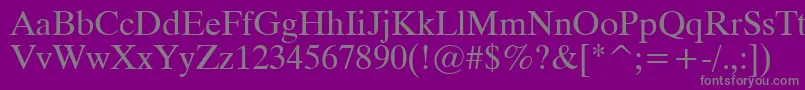 フォントTracia – 紫の背景に灰色の文字