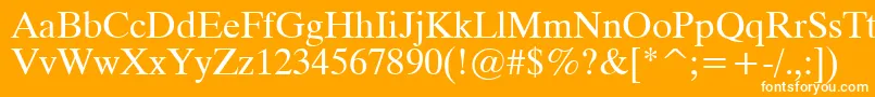 フォントTracia – オレンジの背景に白い文字