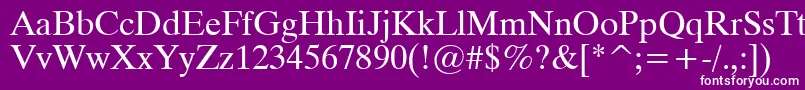 フォントTracia – 紫の背景に白い文字