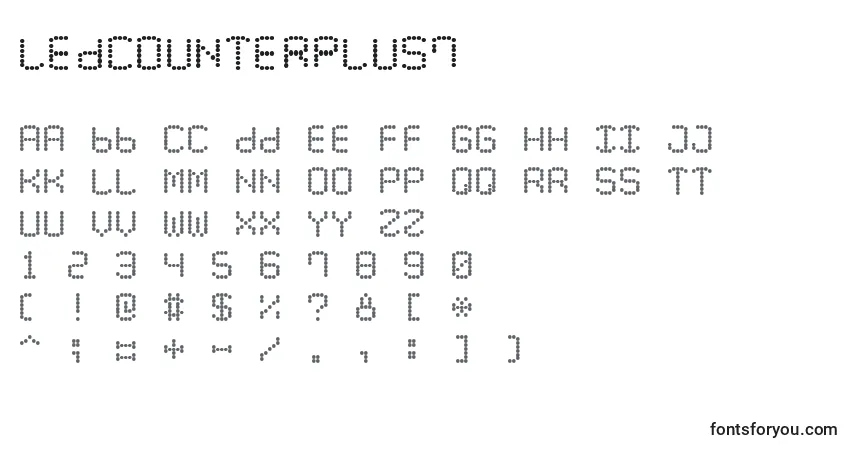 Schriftart LedCounterPlus7 – Alphabet, Zahlen, spezielle Symbole
