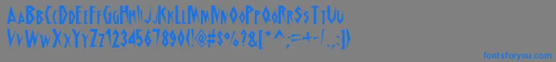 フォントSchra – 灰色の背景に青い文字