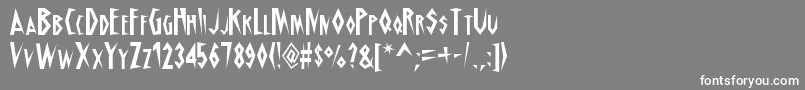 フォントSchra – 灰色の背景に白い文字