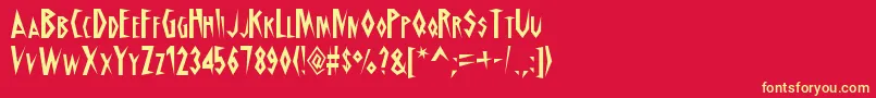 Schra Font – Yellow Fonts on Red Background
