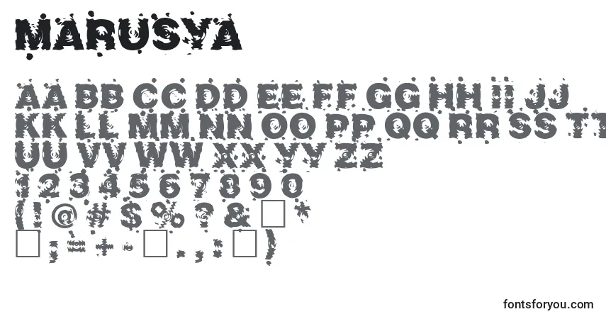 Шрифт Marusya – алфавит, цифры, специальные символы