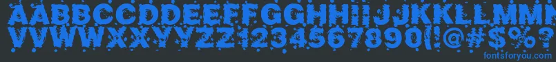 Marusya-fontti – siniset fontit mustalla taustalla