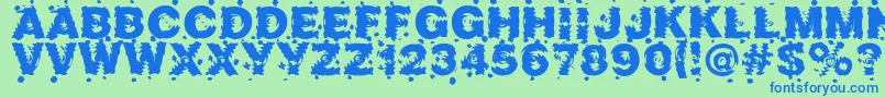 Marusya-fontti – siniset fontit vihreällä taustalla