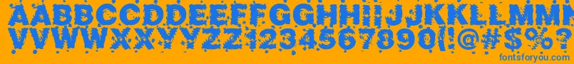 Marusya Font – Blue Fonts on Orange Background