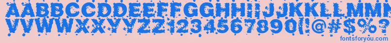 Marusya-fontti – siniset fontit vaaleanpunaisella taustalla