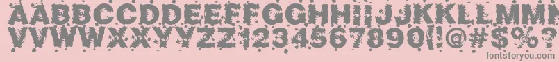 Marusya-fontti – harmaat kirjasimet vaaleanpunaisella taustalla