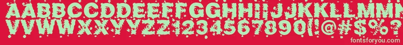 Marusya-fontti – vihreät fontit punaisella taustalla