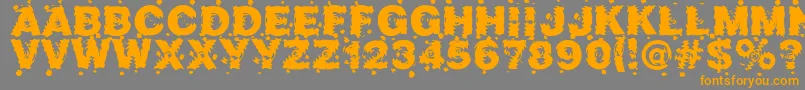 フォントMarusya – オレンジの文字は灰色の背景にあります。