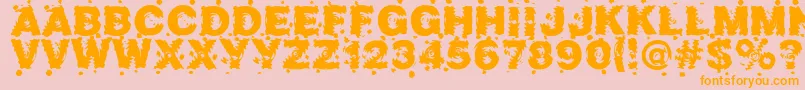 Marusya-fontti – oranssit fontit vaaleanpunaisella taustalla