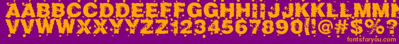 フォントMarusya – 紫色の背景にオレンジのフォント