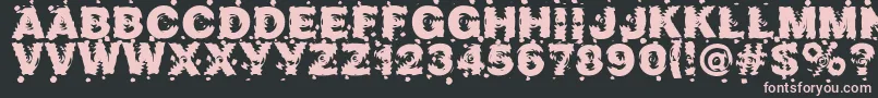 Marusya-fontti – vaaleanpunaiset fontit mustalla taustalla
