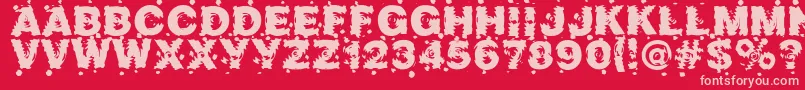 Marusya-Schriftart – Rosa Schriften auf rotem Hintergrund
