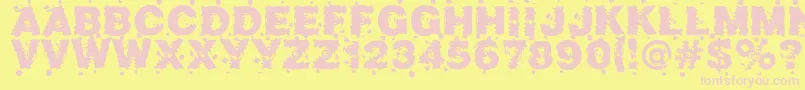 Czcionka Marusya – różowe czcionki na żółtym tle