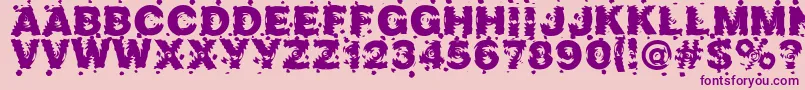 フォントMarusya – ピンクの背景に紫のフォント