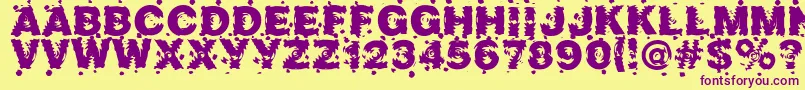 Marusya-fontti – violetit fontit keltaisella taustalla