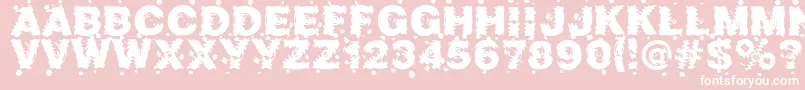 Marusya-fontti – valkoiset fontit vaaleanpunaisella taustalla