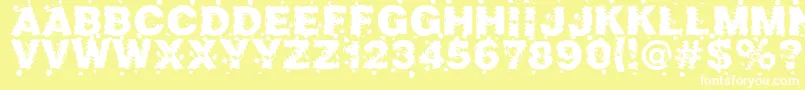 Marusya-fontti – valkoiset fontit keltaisella taustalla