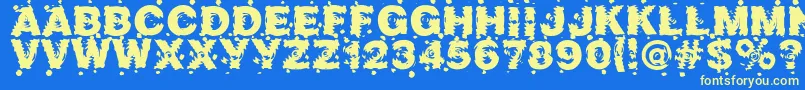 Marusya Font – Yellow Fonts on Blue Background